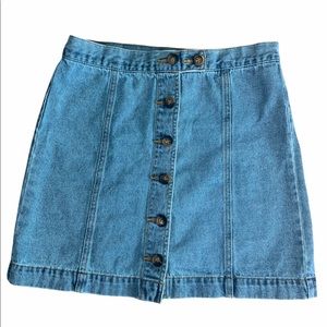 Button Down Light Denim Jean Skirt Size Medium